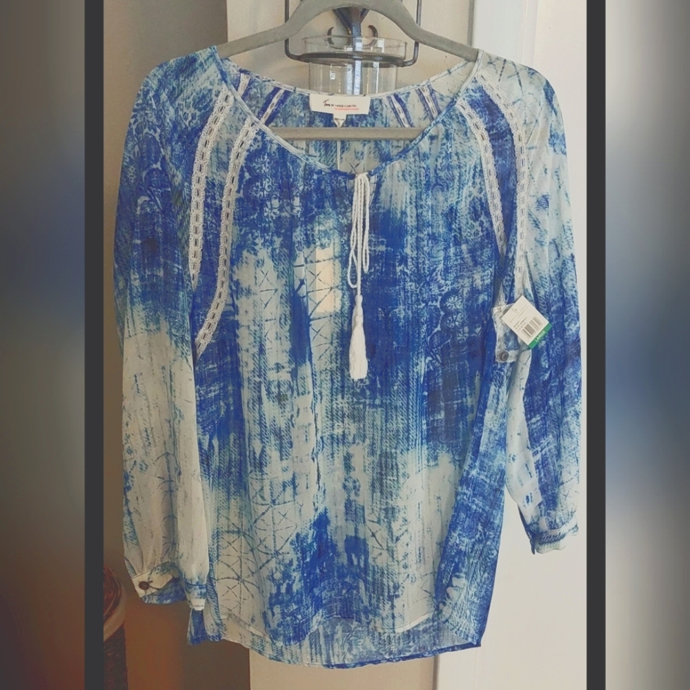 Vince Camuto Tassel Tie Top NWT